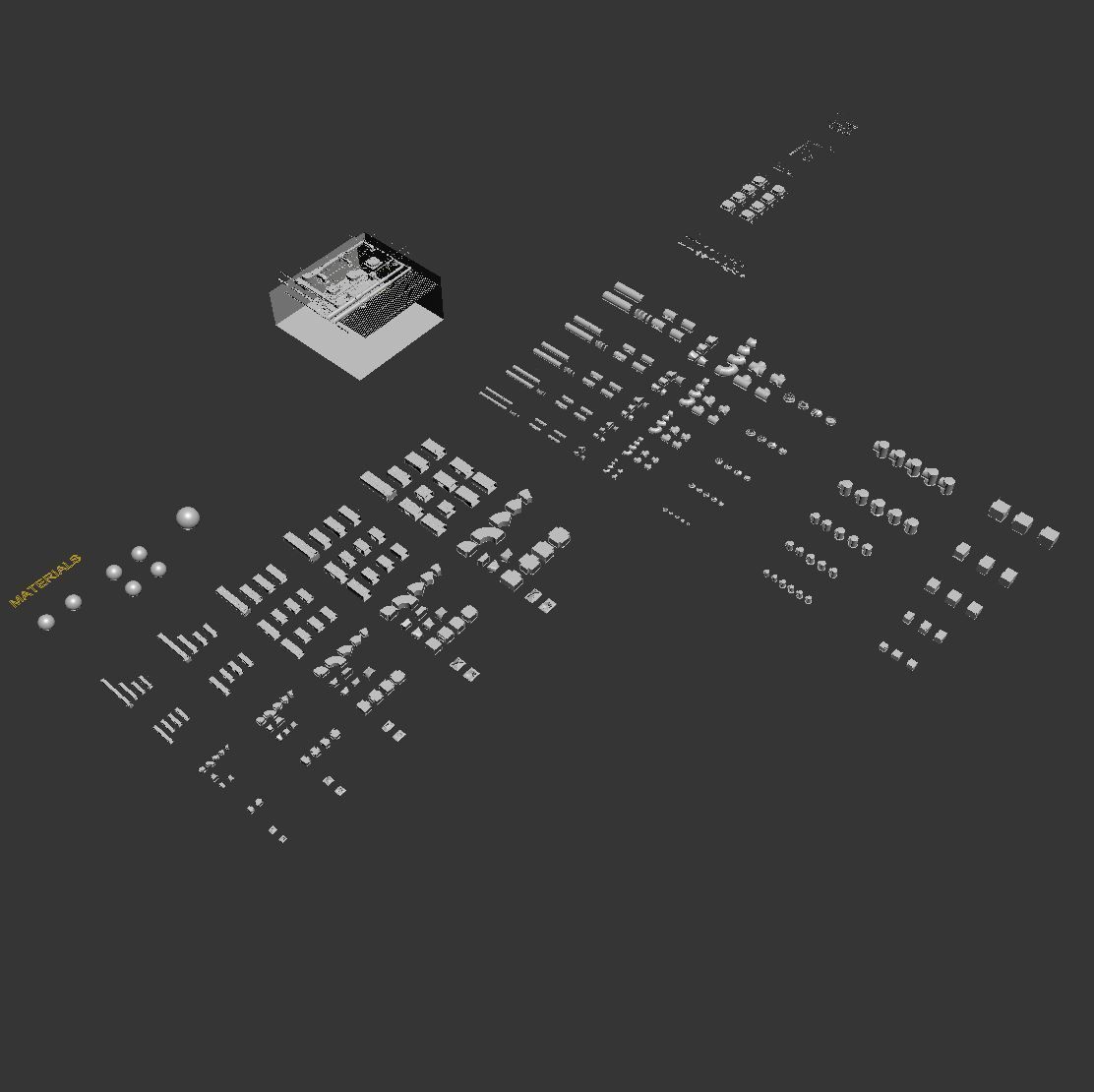 Decorative ceiling - Ventilation system set 01 3D model_14