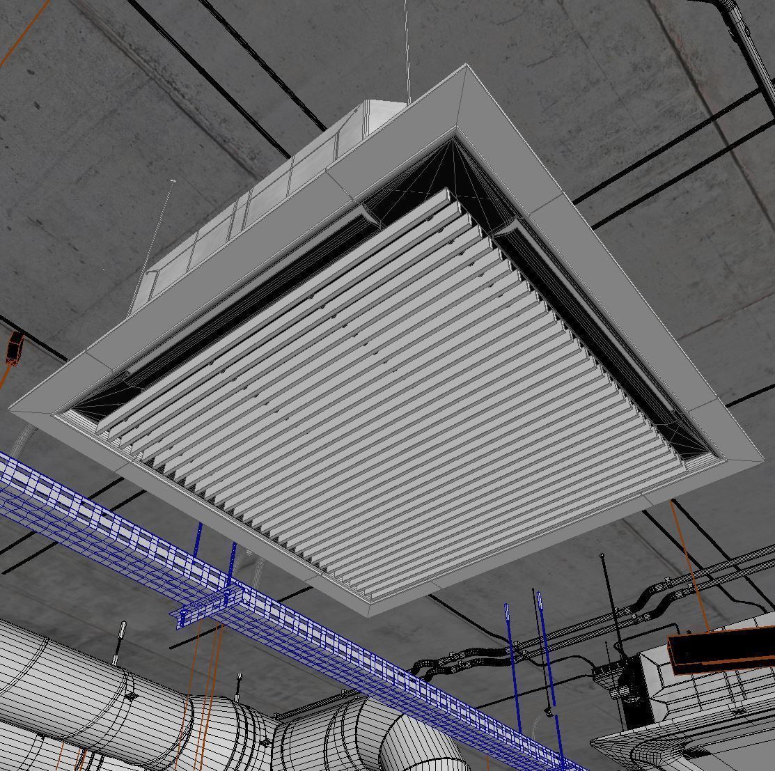 Decorative ceiling - Ventilation system set 01 3D model_11