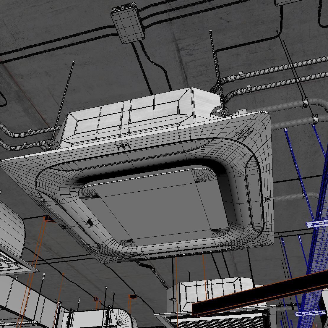 Decorative ceiling - Ventilation system set 01 3D model_6