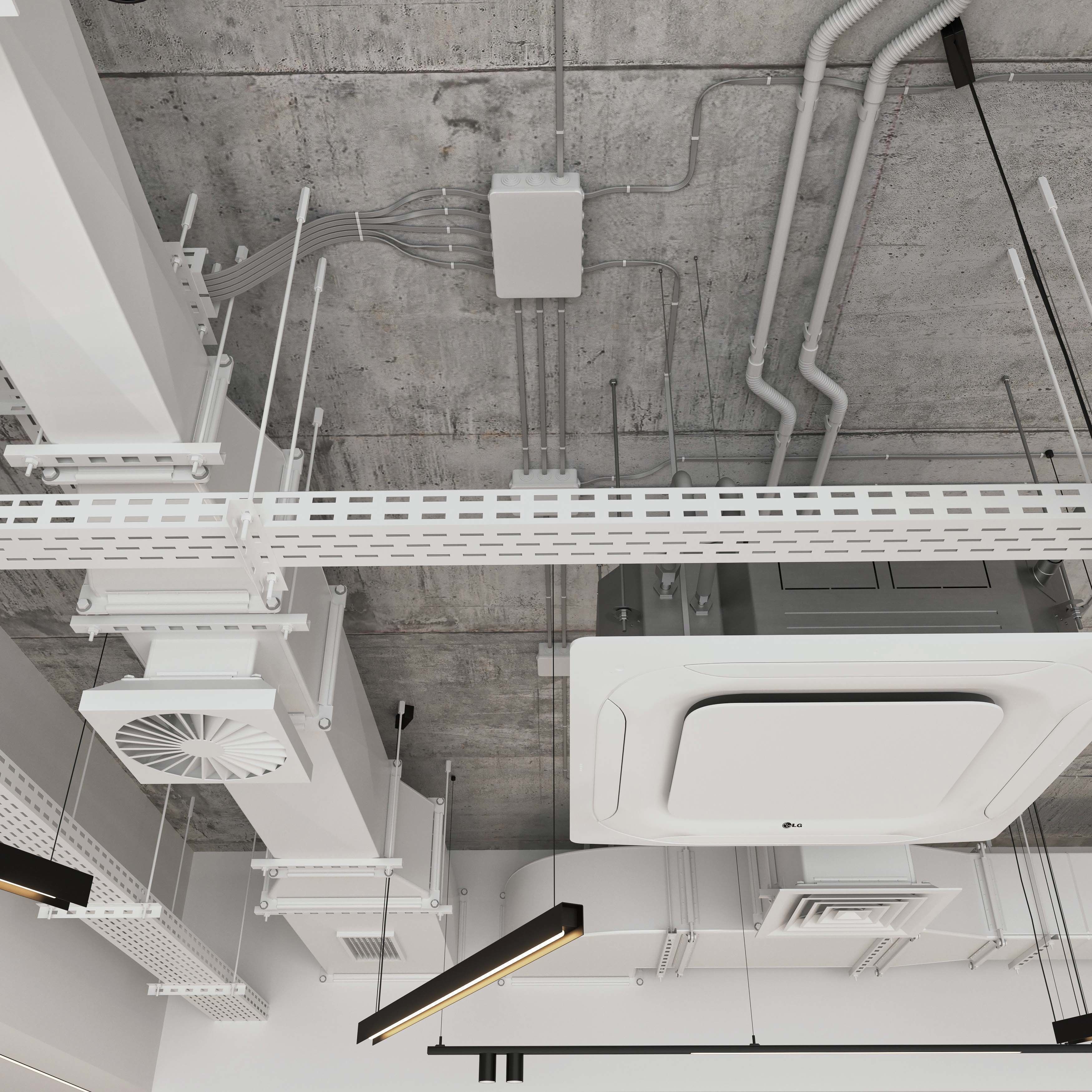 Decorative ceiling - Ventilation system set 01 3D model_2