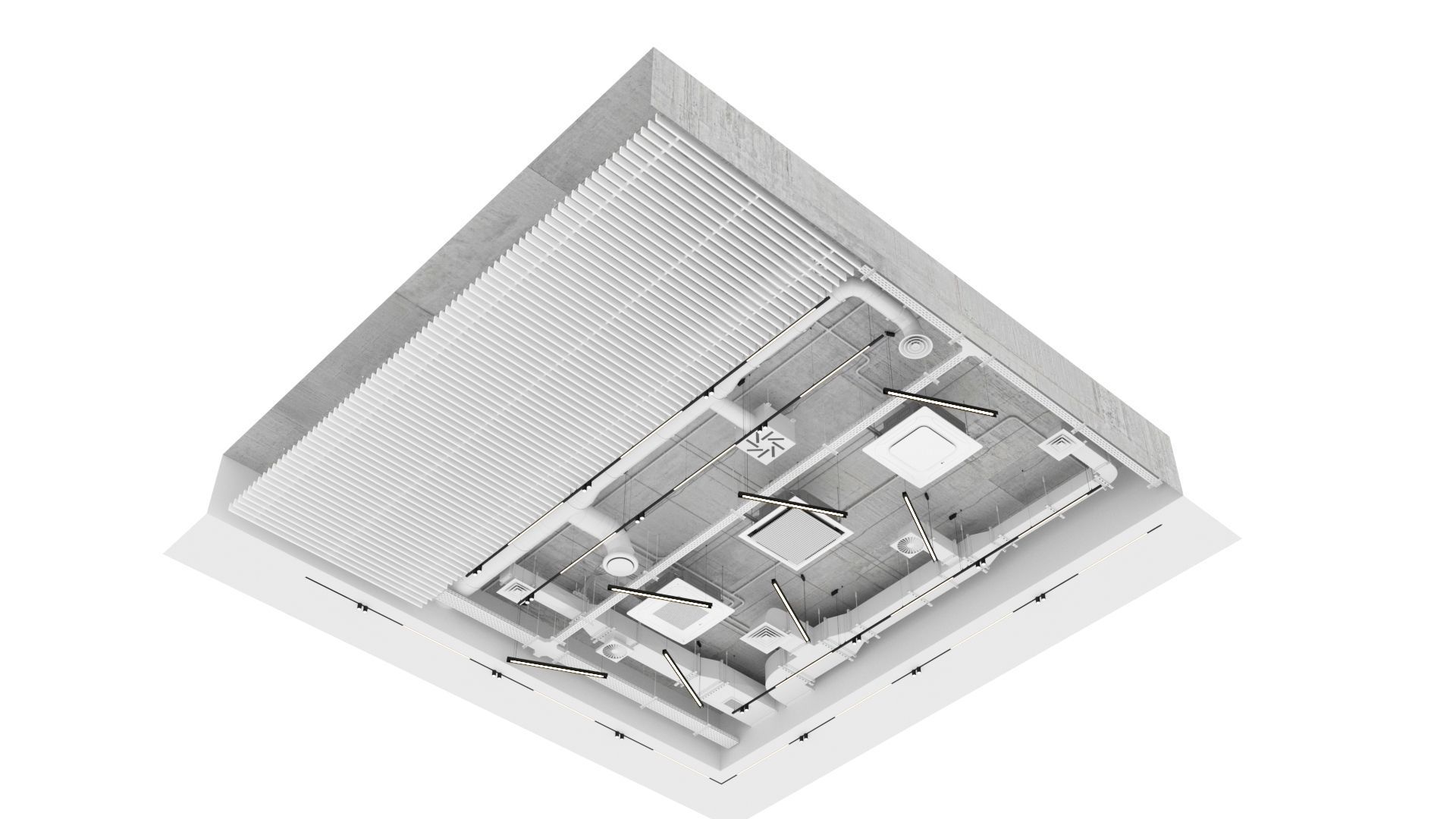 Decorative ceiling - Ventilation system set 01 3D model_19
