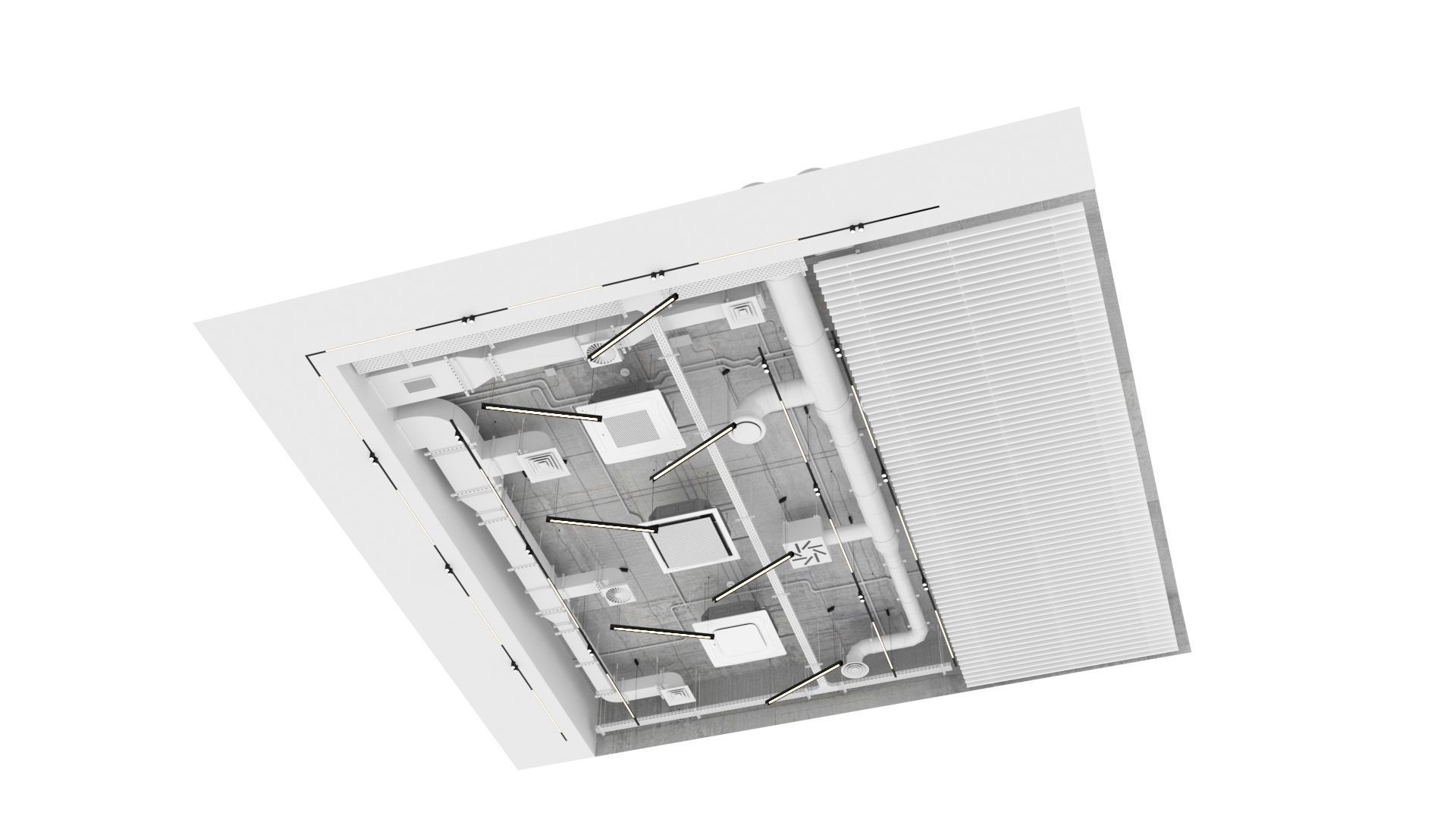 Decorative ceiling - Ventilation system set 01 3D model_16