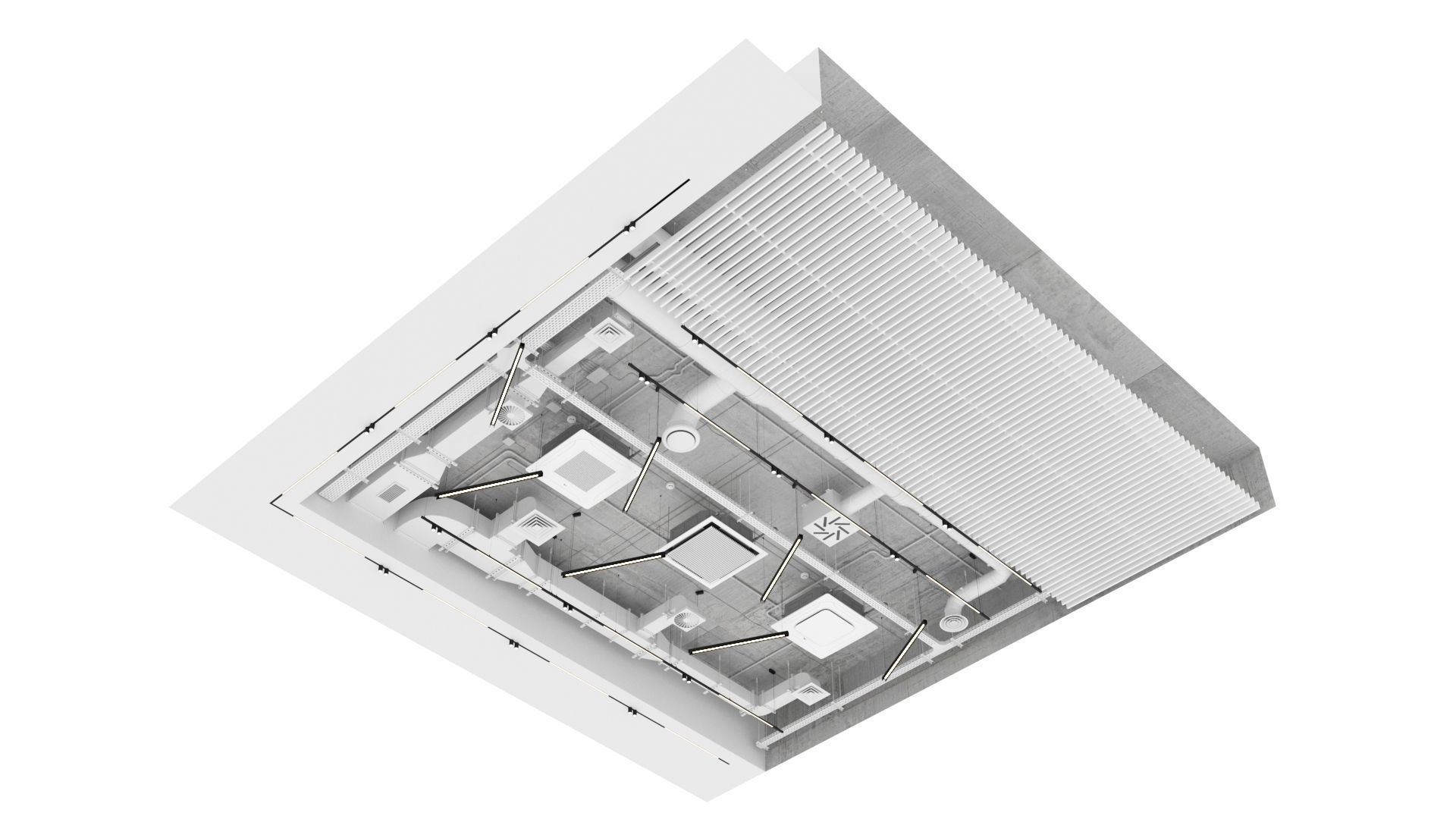Decorative ceiling - Ventilation system set 01 3D model_15
