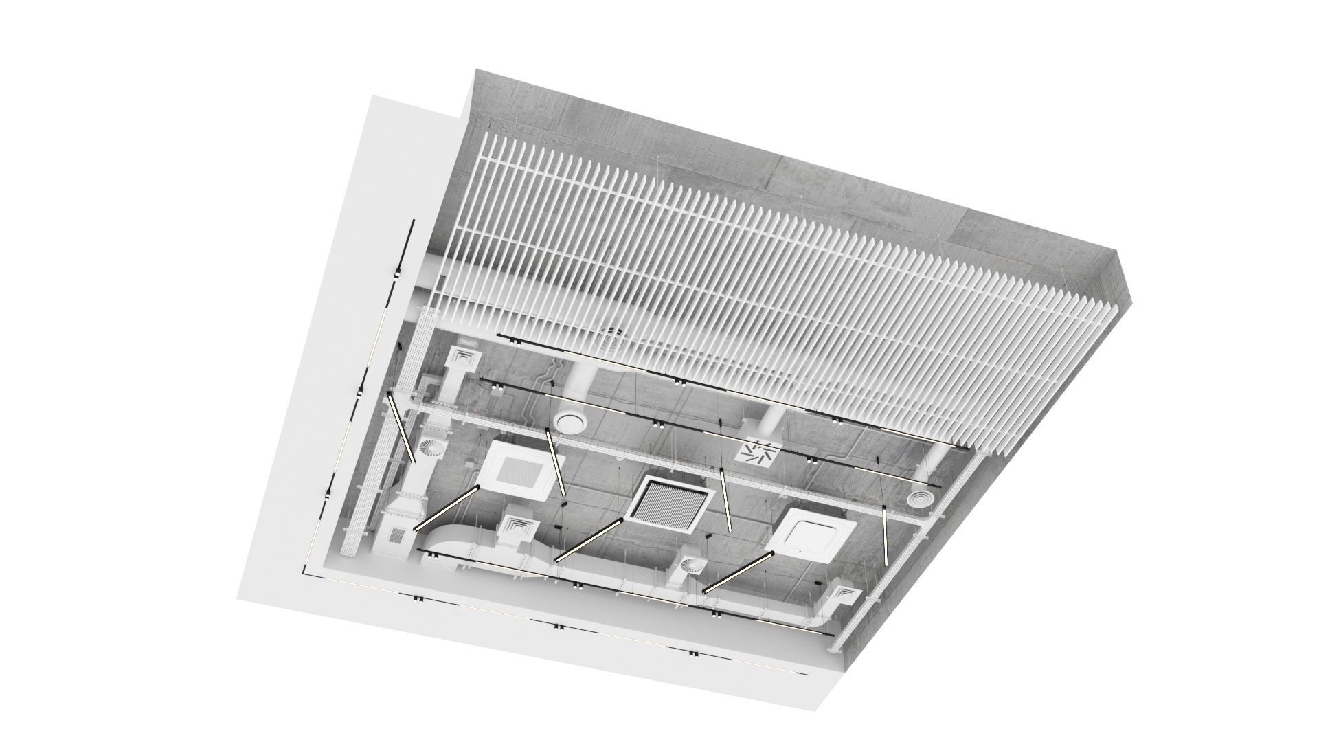 Decorative ceiling - Ventilation system set 01 3D model_20