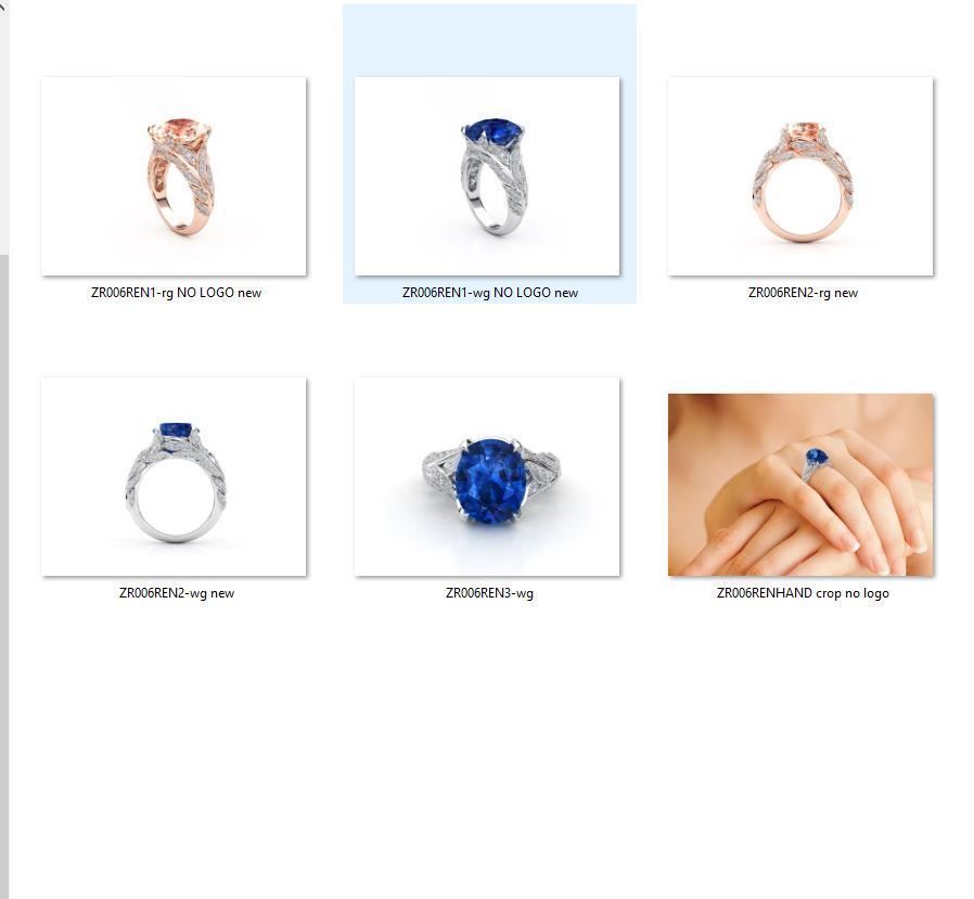 ZR006 sapphire and diamond engagement ring 3D print model_6