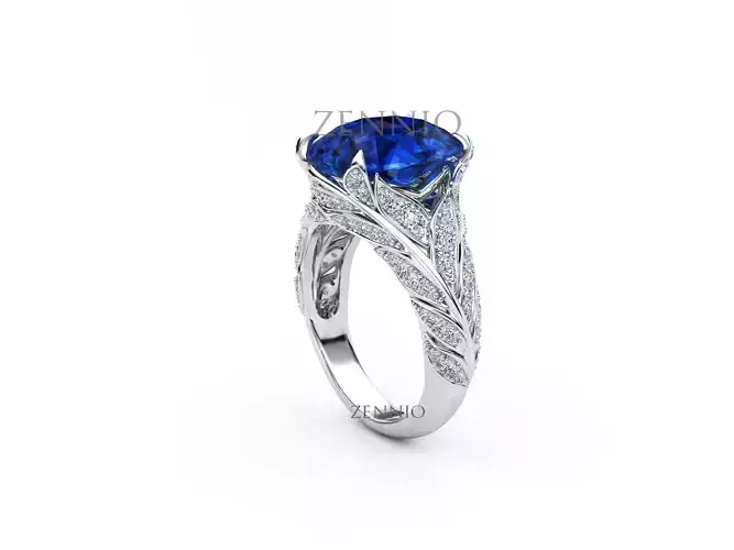 ZR006 sapphire and diamond engagement ring