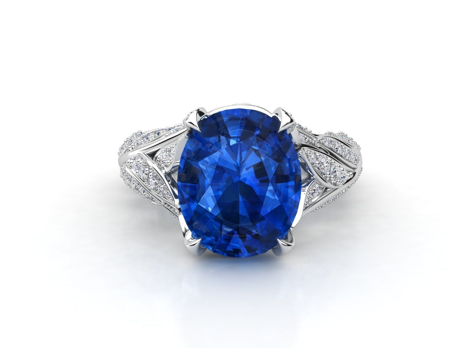 ZR006 sapphire and diamond engagement ring 3D print model_3