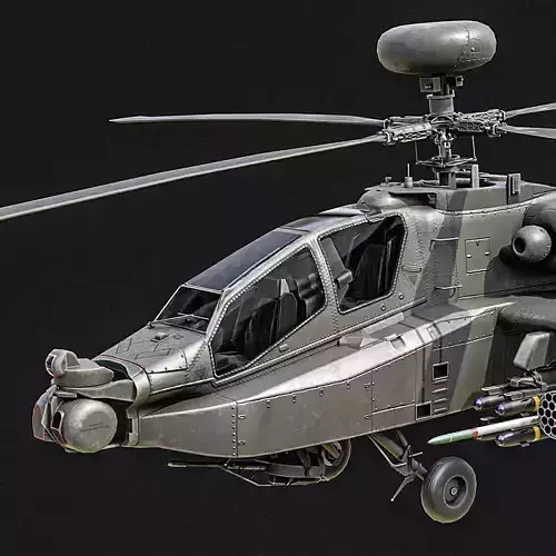 AH-64D Apache Helicopter Low-poly 3D model