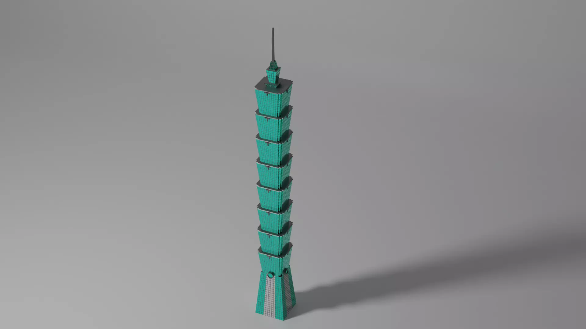 Taipei 101 Tower Low-poly 3D model_0