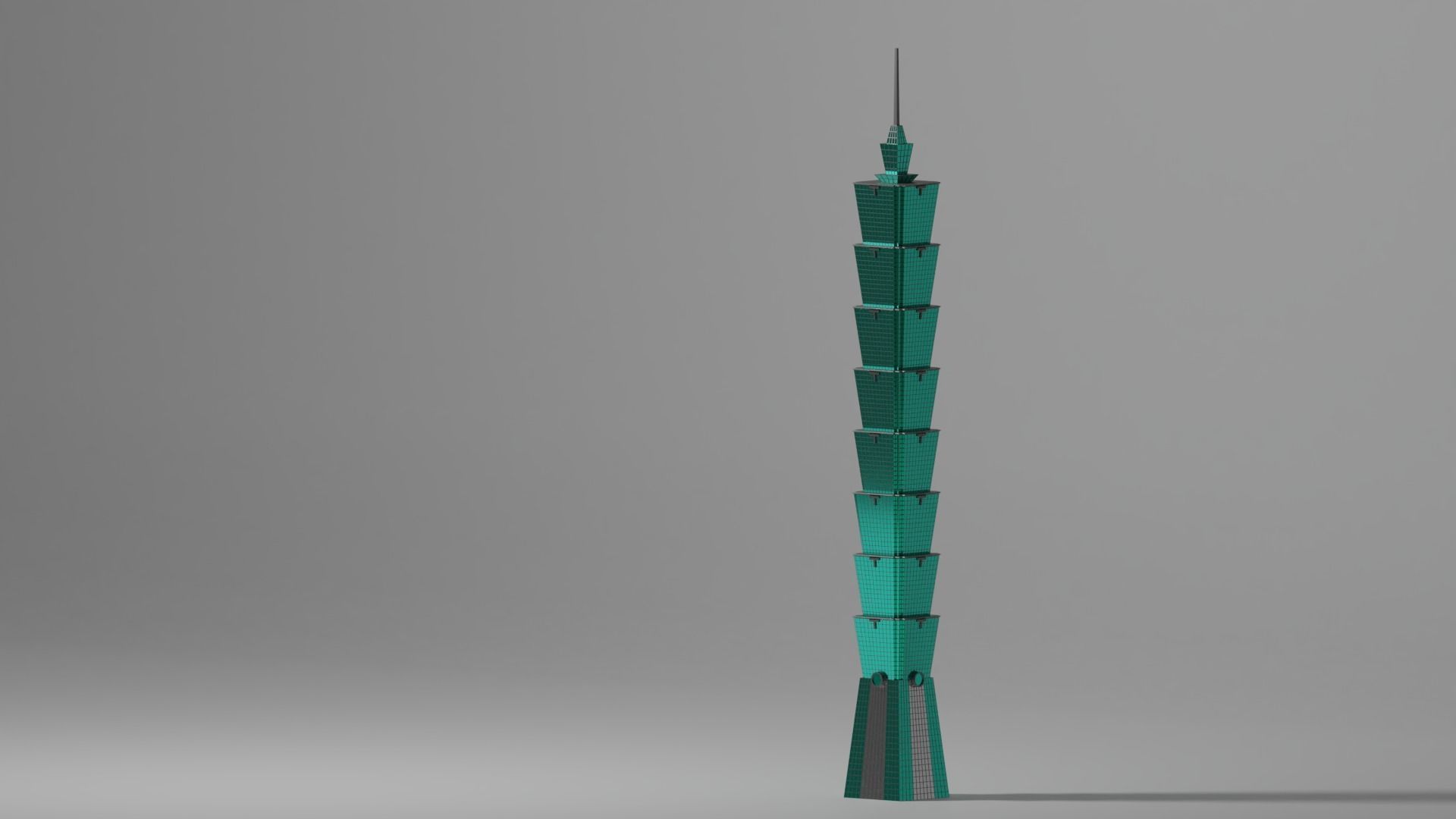 Taipei 101 Tower Low-poly 3D model_4