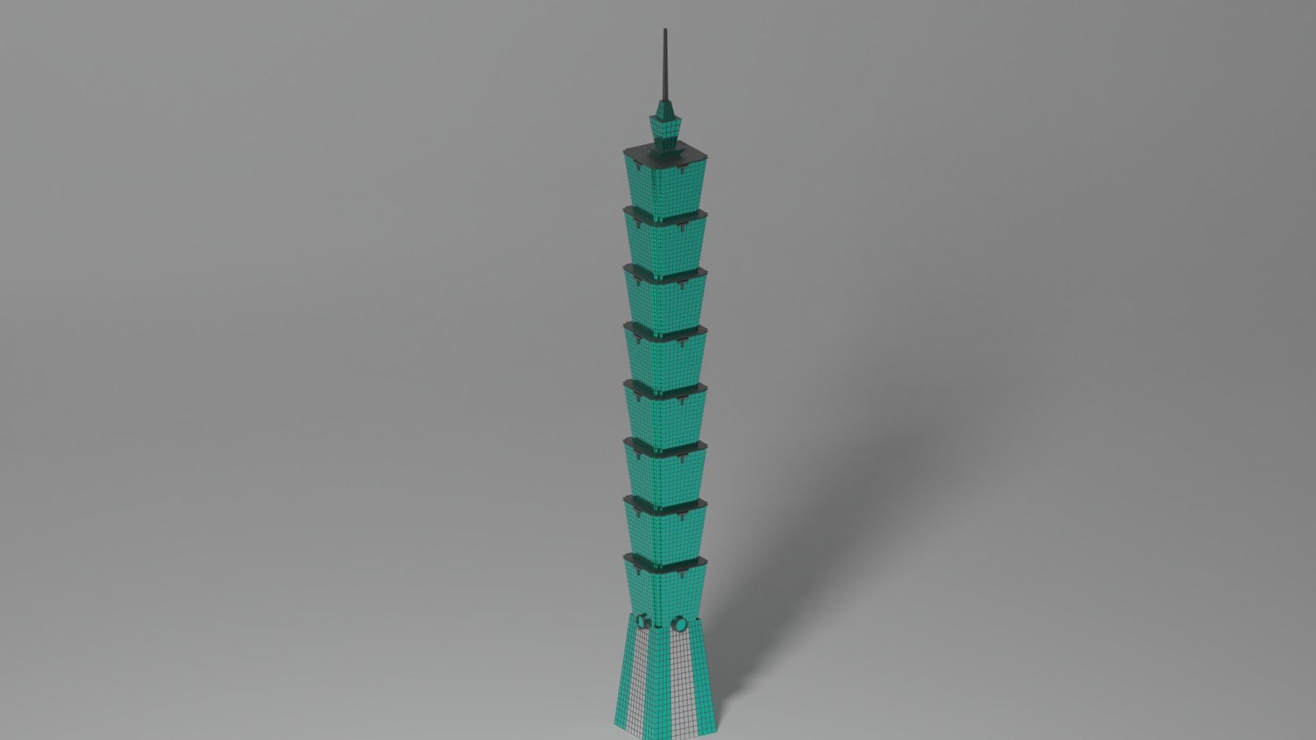 Taipei 101 Tower Low-poly 3D model_3