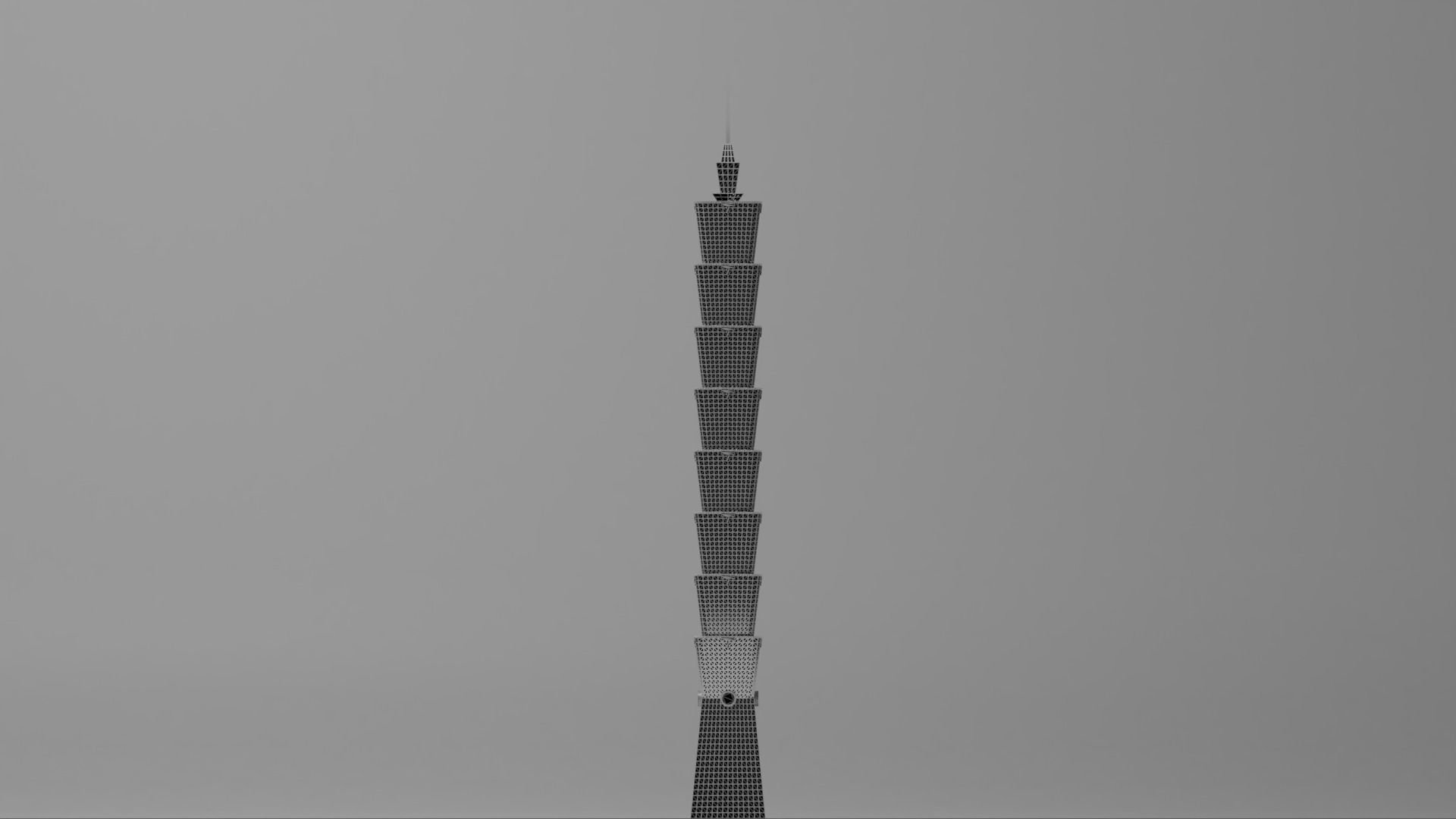Taipei 101 Tower Low-poly 3D model_6