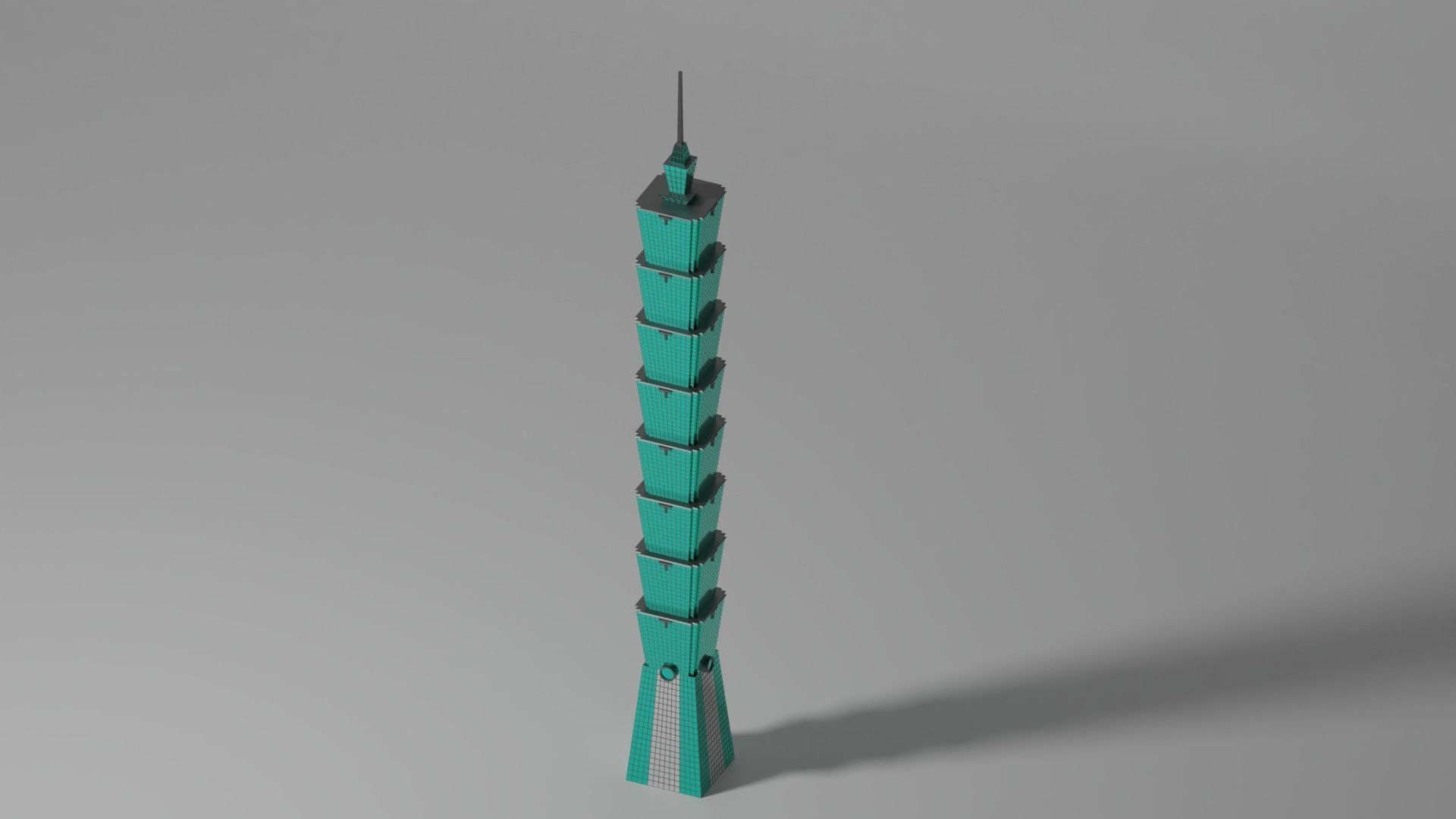 Taipei 101 Tower Low-poly 3D model_1
