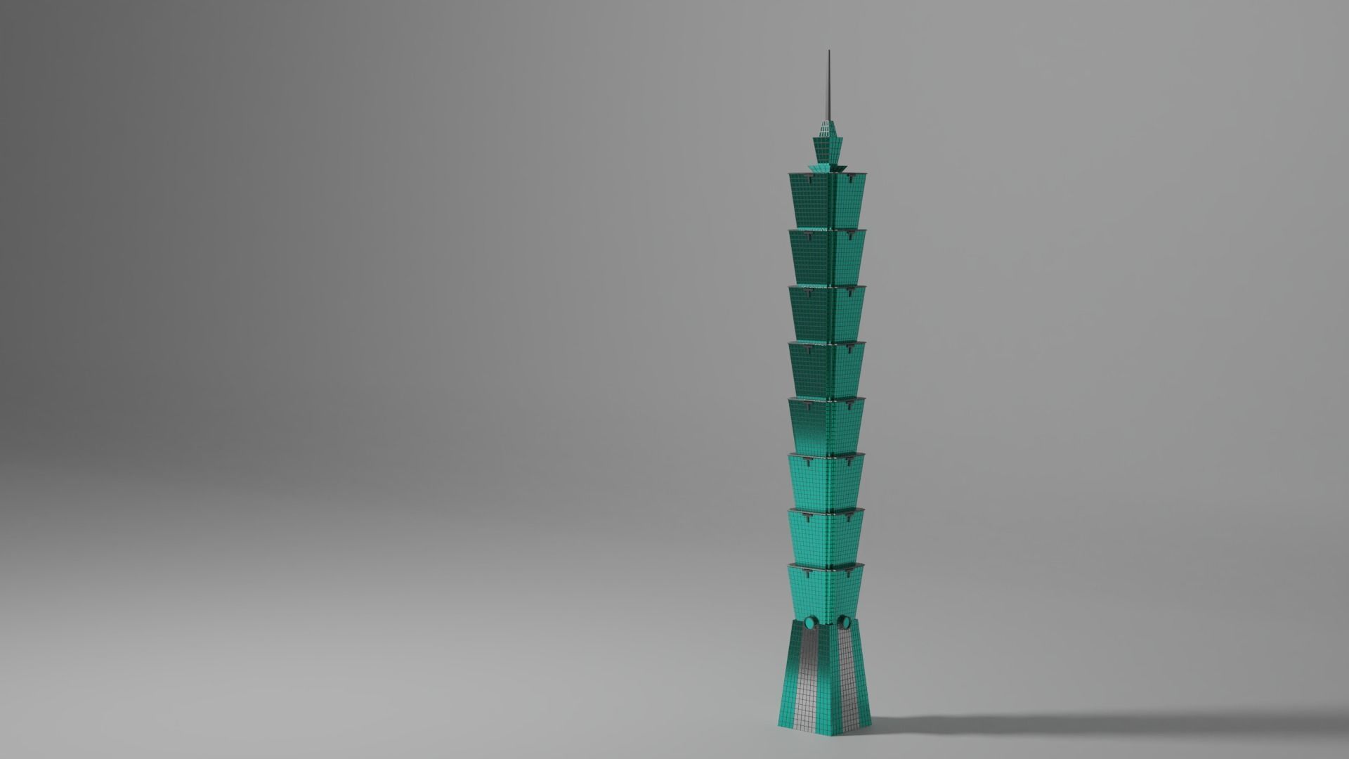 Taipei 101 Tower Low-poly 3D model_5