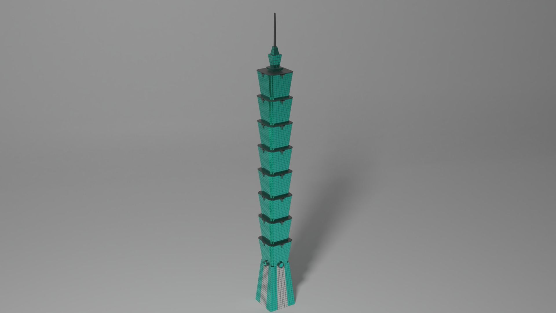 Taipei 101 Tower Low-poly 3D model_2
