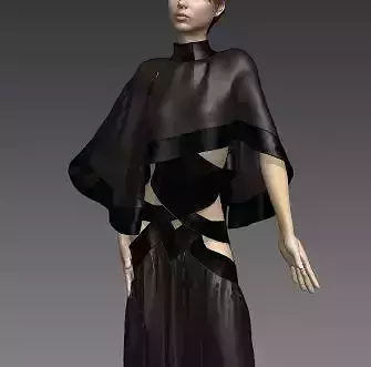 see-trough medieval leather cutout dress