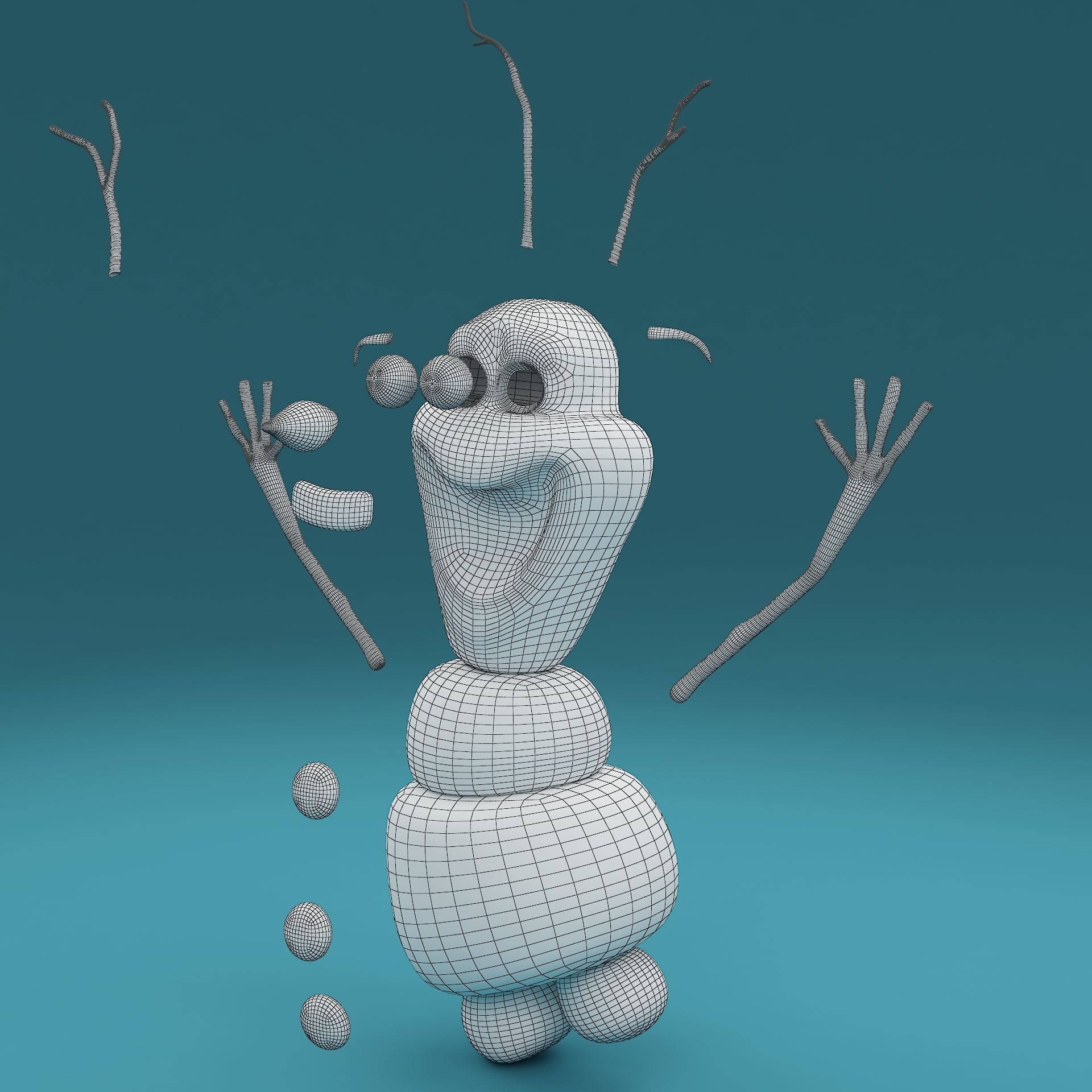 snowman olaf 3D model_9