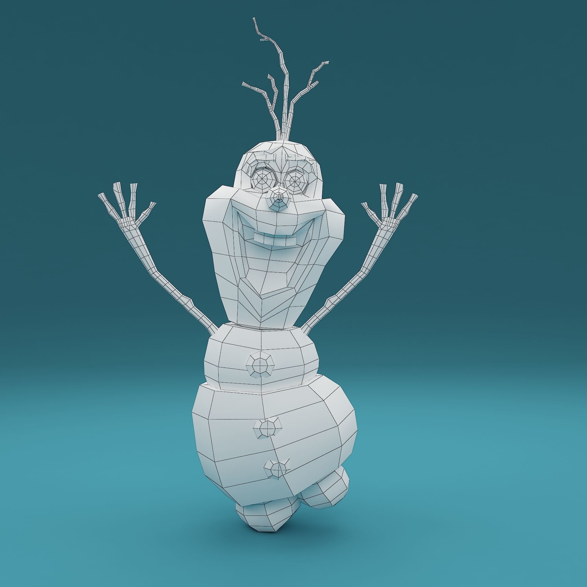 snowman olaf 3D model_6