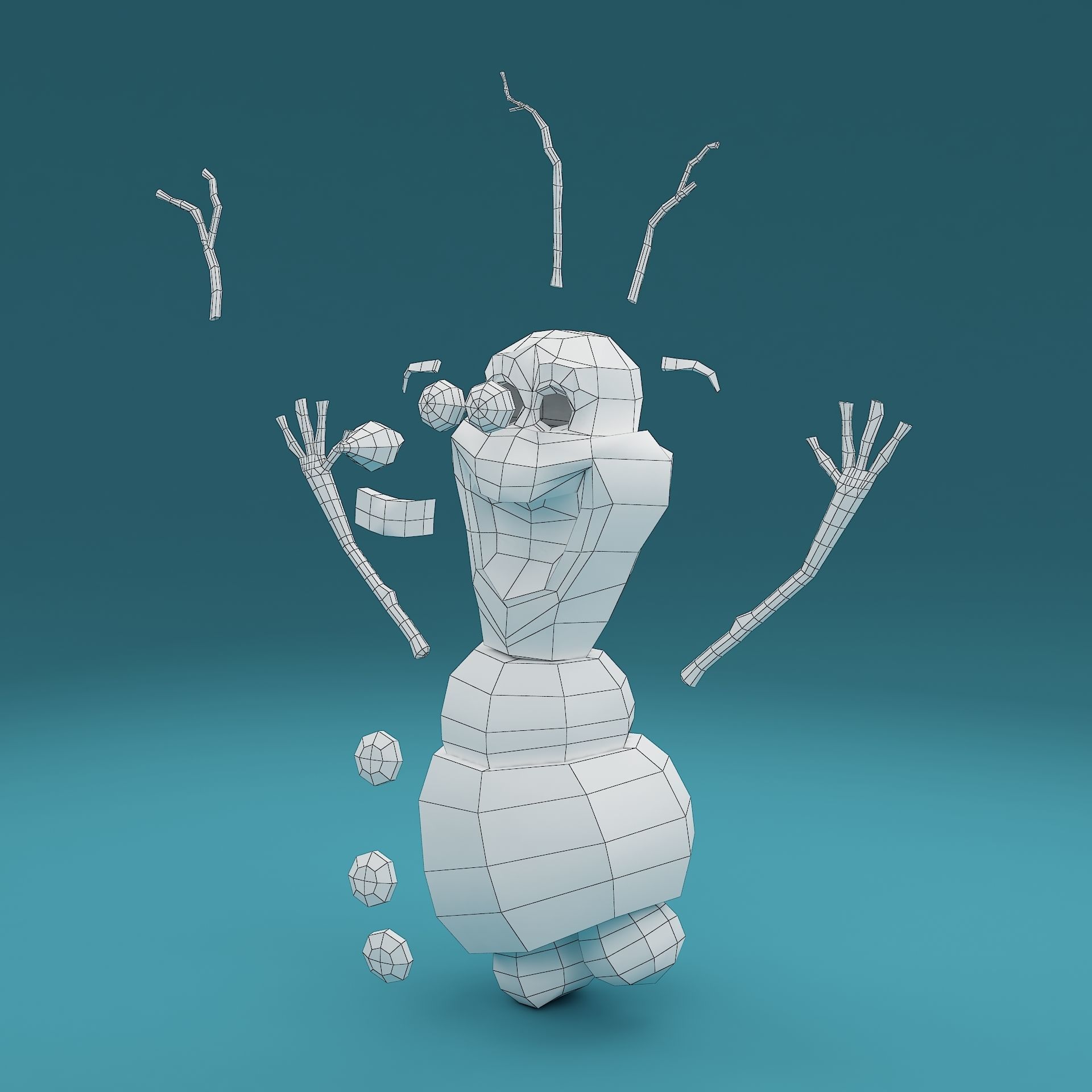 snowman olaf 3D model_8