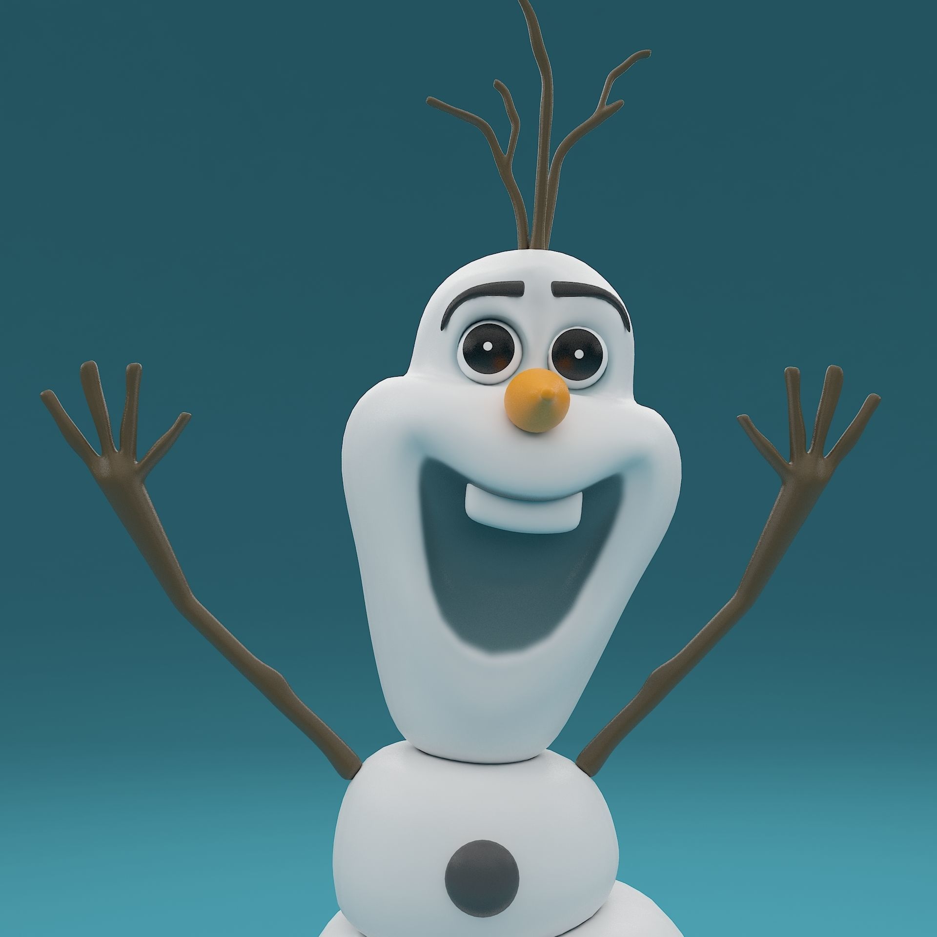 snowman olaf 3D model_4