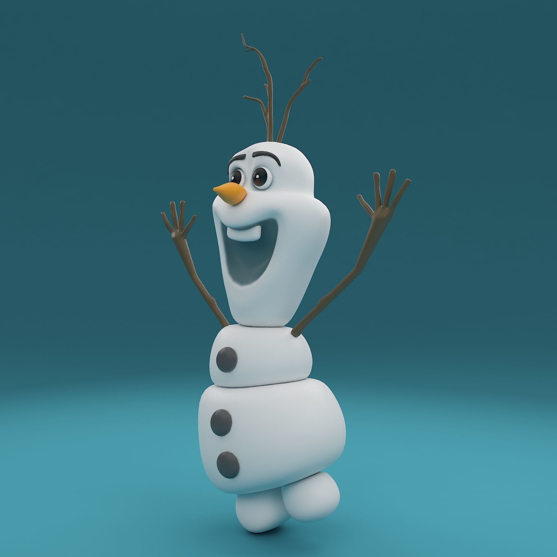 snowman olaf 3D model_2
