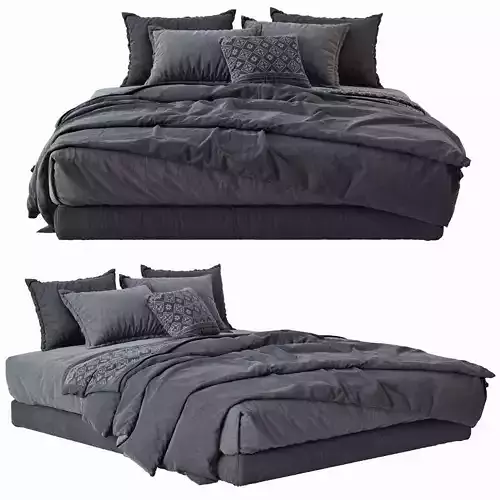 Grey Bedding Set 3D model