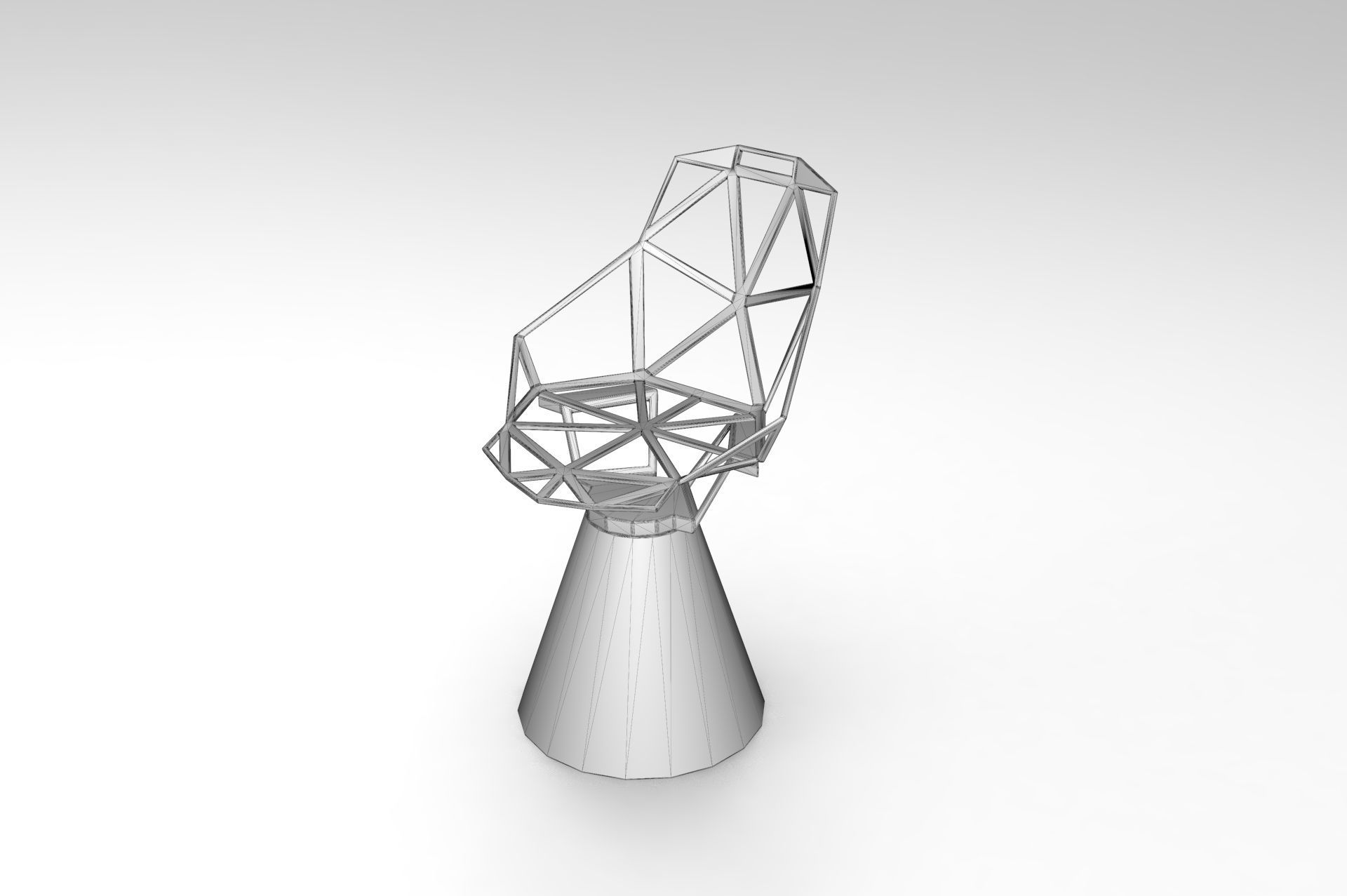 Chair Low-poly 3D model_6