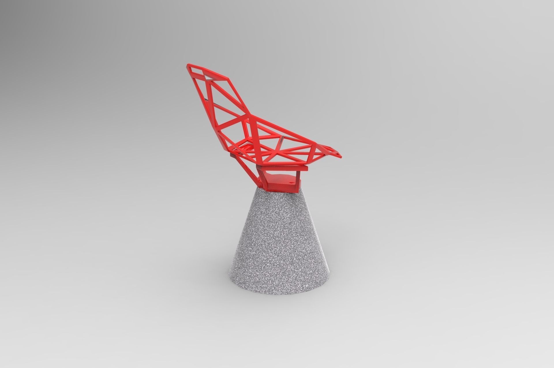 Chair Low-poly 3D model_3