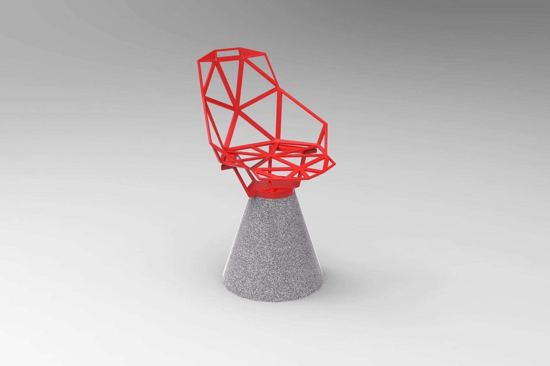 Chair Low-poly 3D model_1
