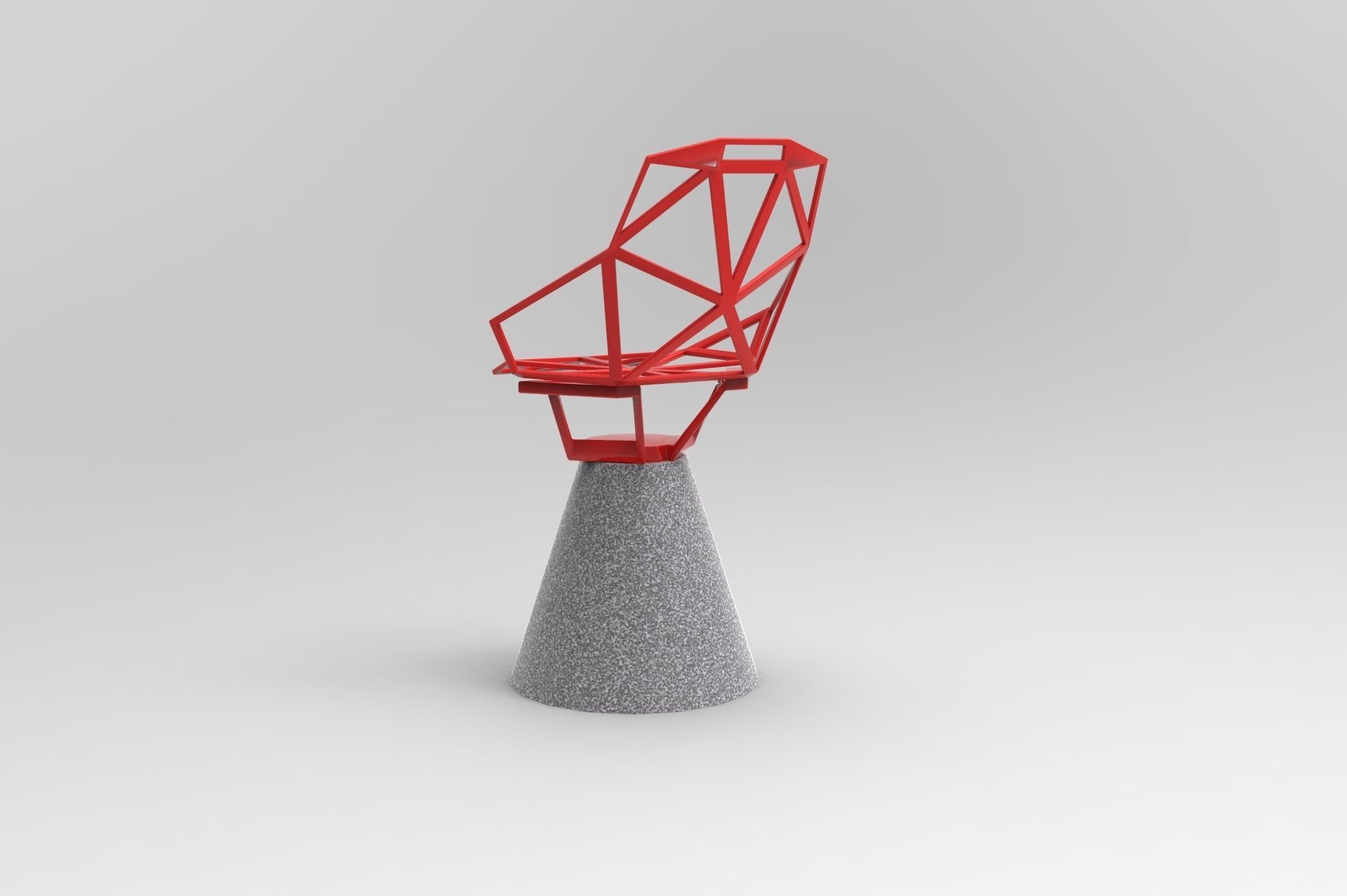 Chair Low-poly 3D model_2