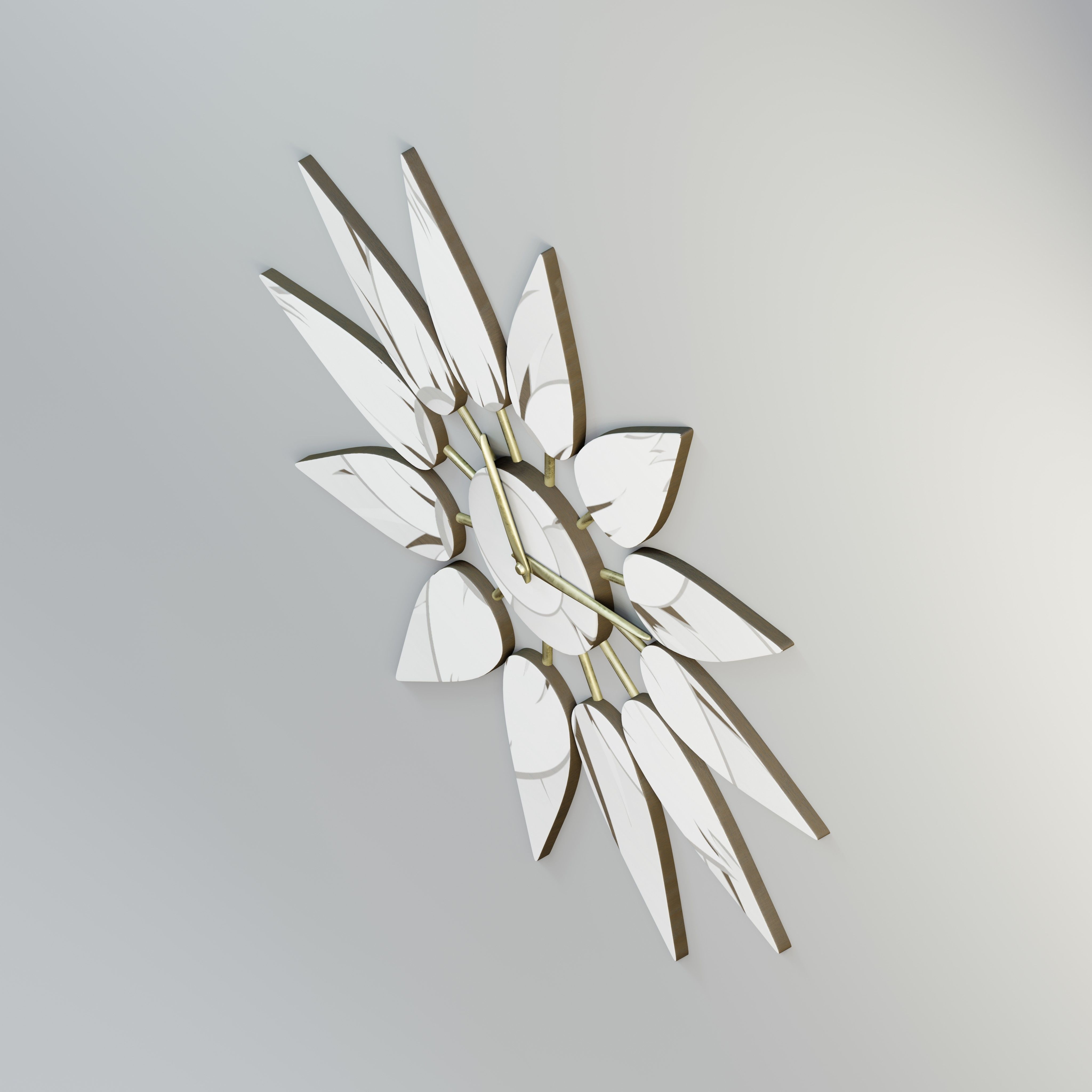 Floral wall clock 3D model_3