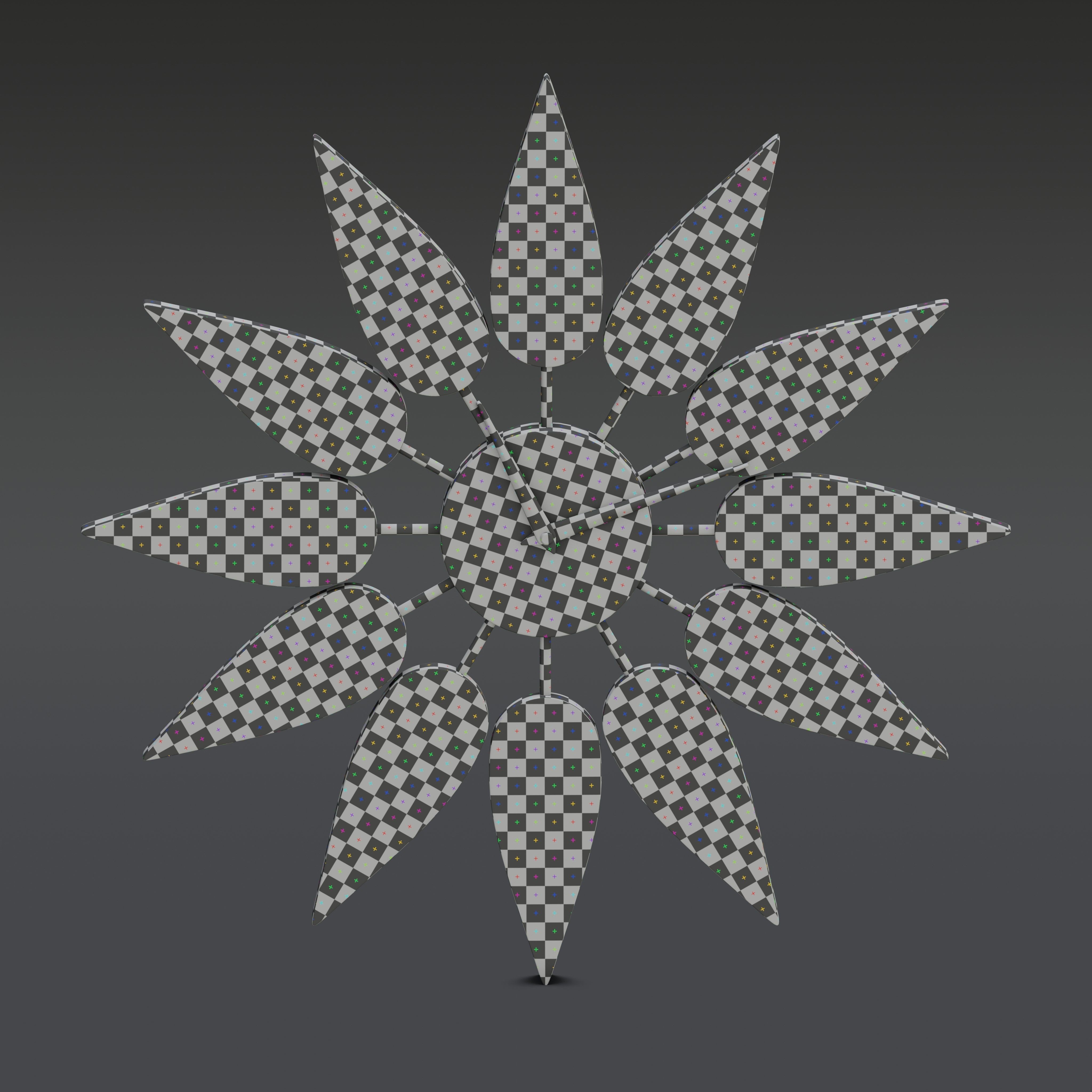 Floral wall clock 3D model_8