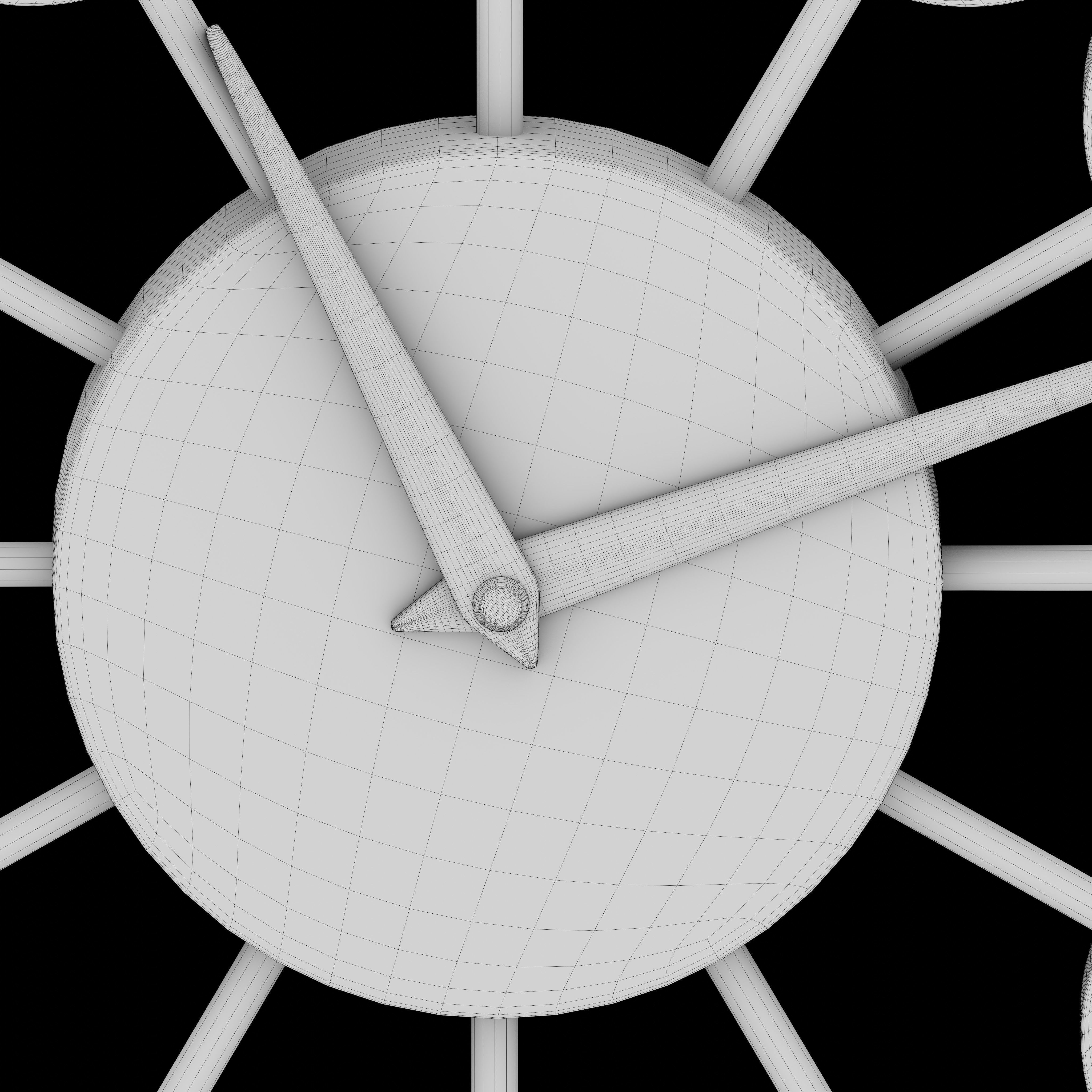 Floral wall clock 3D model_7