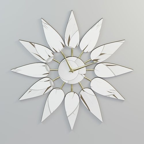 Floral wall clock 3D model