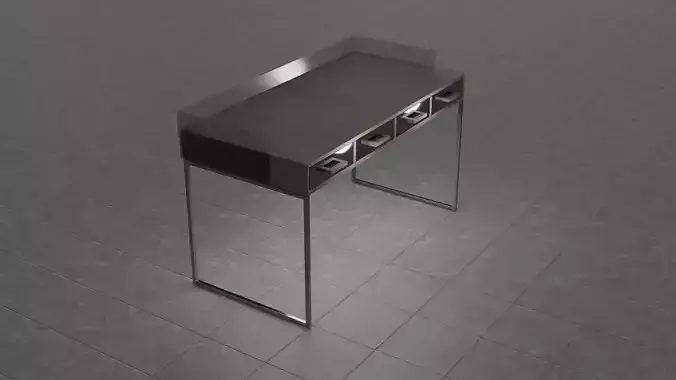 Modern Dark Wood Desk 