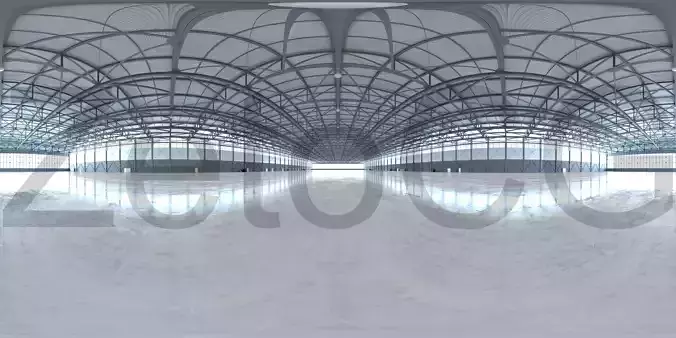 HDRI - Airplane Hangar Interior 4b - HDR - EXR - 8192x4096