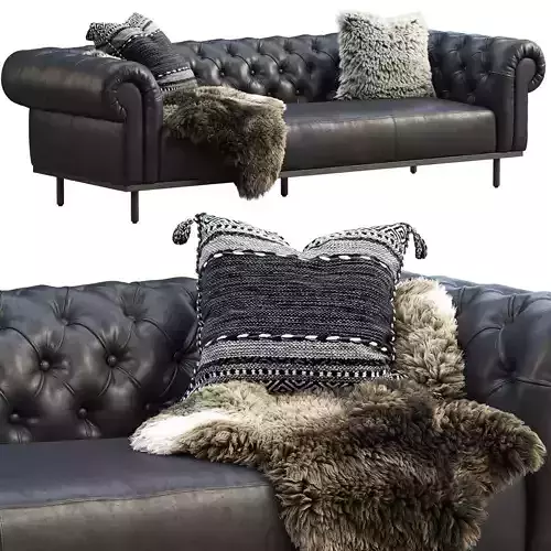 Joybird Bree Leather sofa black and brown 