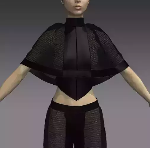 multiple objects woman see trough cutout leather outfit