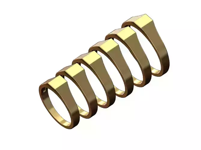 Low profile rectangular engravable signet ring