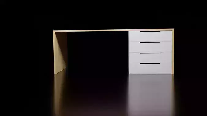 desk with drawers 3D model 