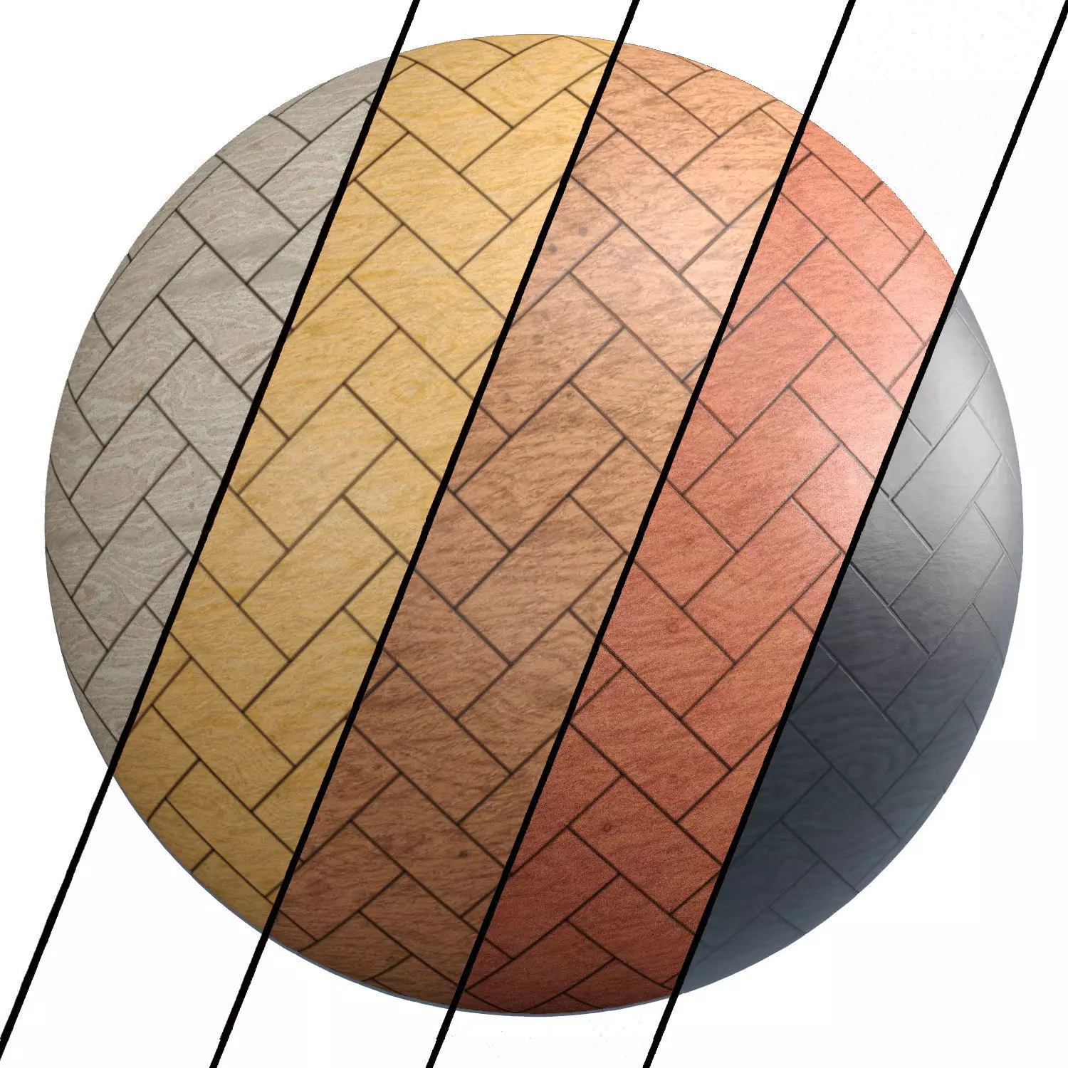 Parquet 02- By 5 color wood Materials PBR 4k Texture
