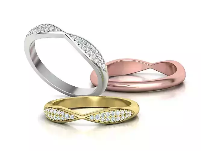 Diamond Wedding Band Ring printable 3dmodel 3D print model