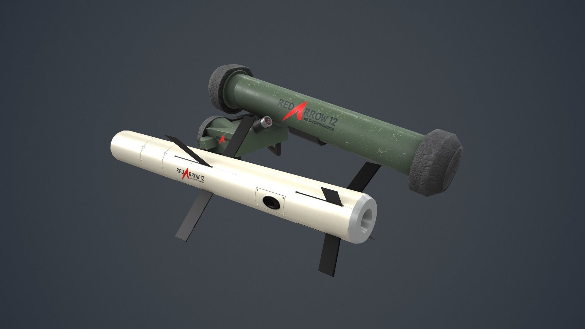HJ12 Red Arrow 12  Low-poly 3D model_1