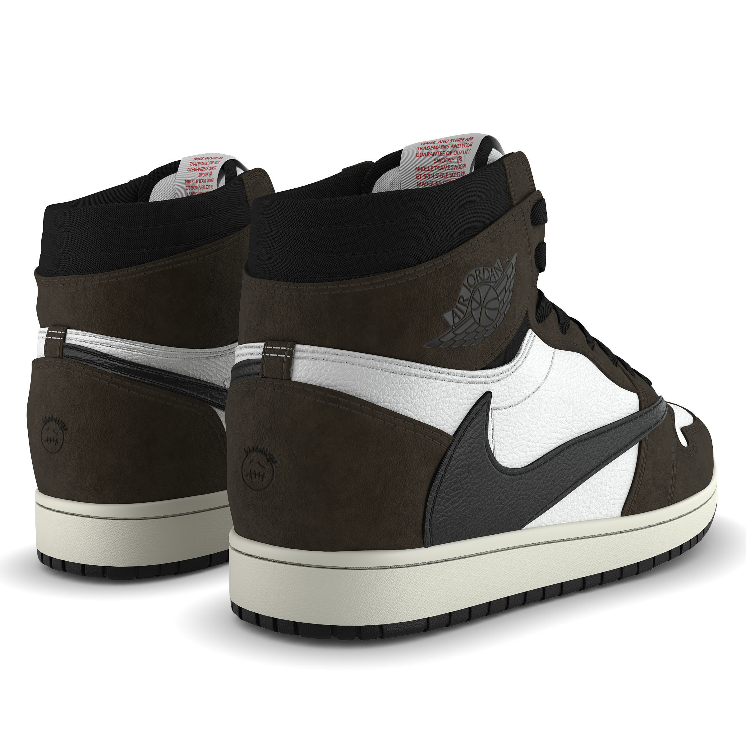 Jordan 1 Retro High Travis Scott Low-poly 3D model_5
