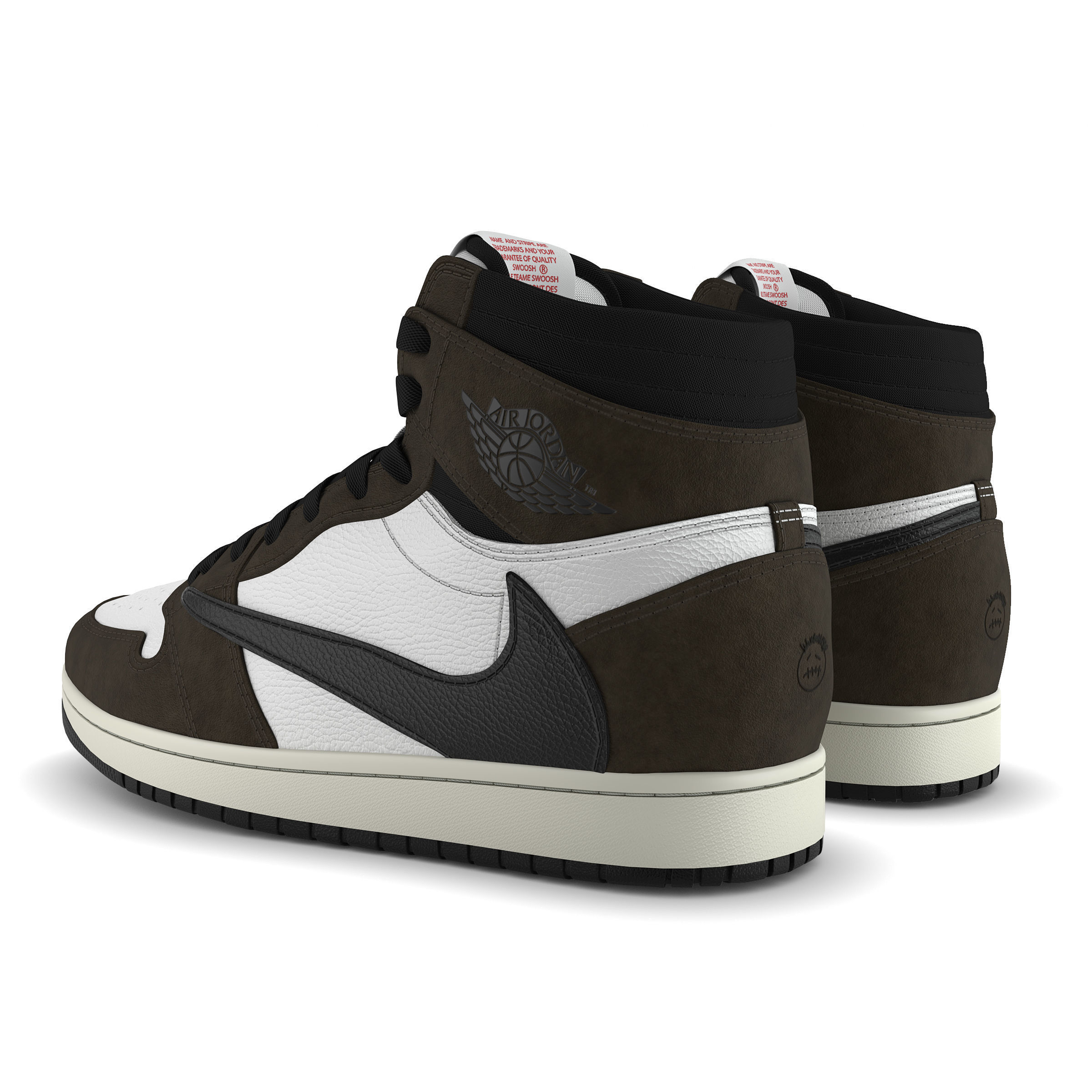 Jordan 1 Retro High Travis Scott Low-poly 3D model_4
