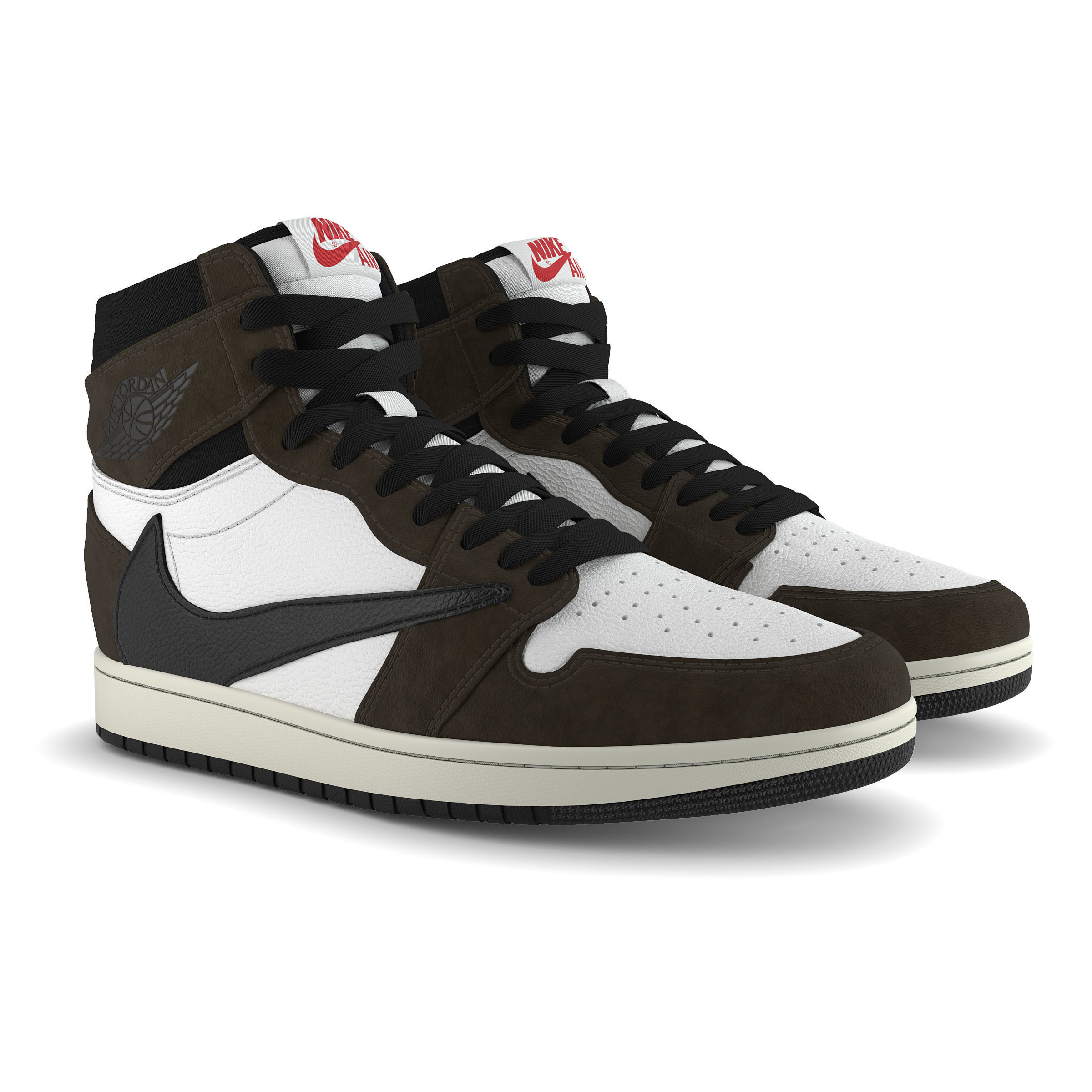 Jordan 1 Retro High Travis Scott Low-poly 3D model_1