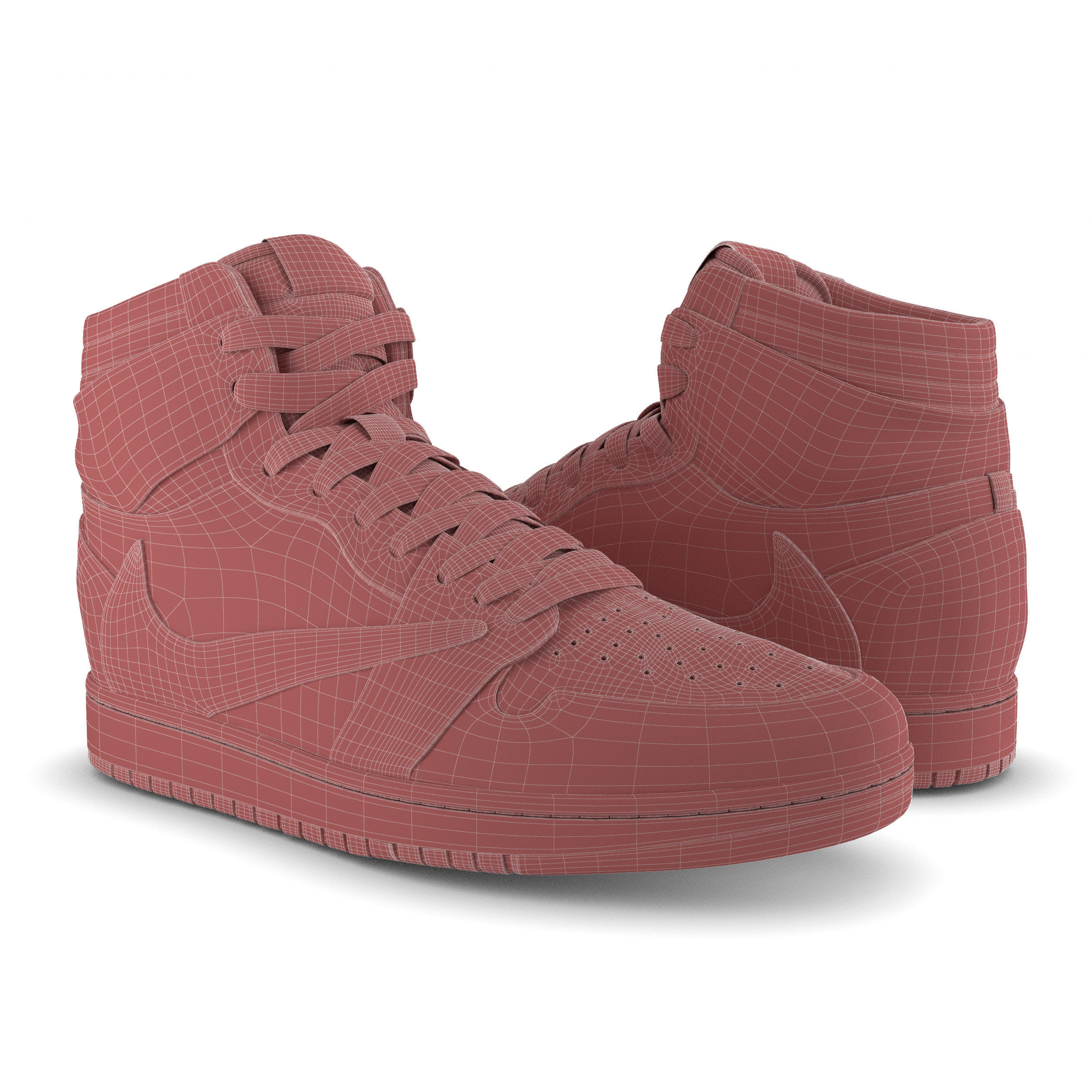Jordan 1 Retro High Travis Scott Low-poly 3D model_8