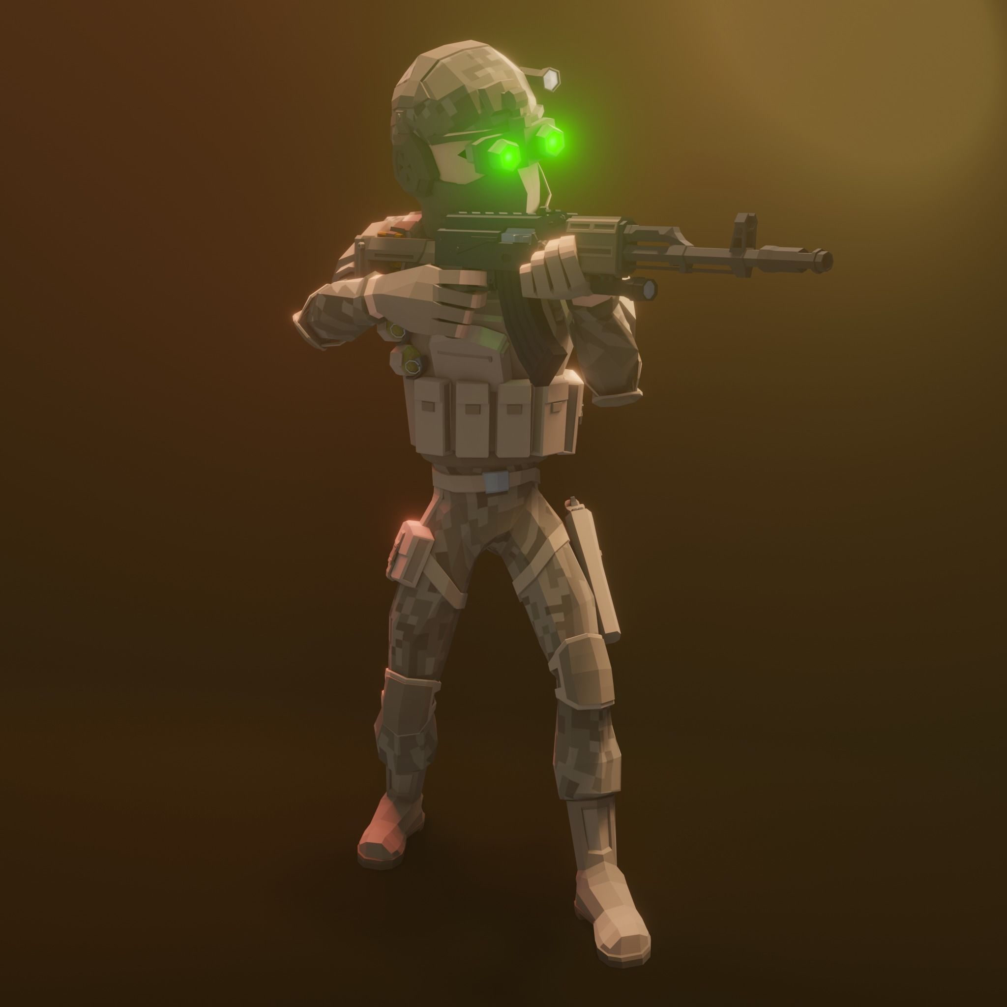 Low Poly Army Pack Low-poly 3D model_27