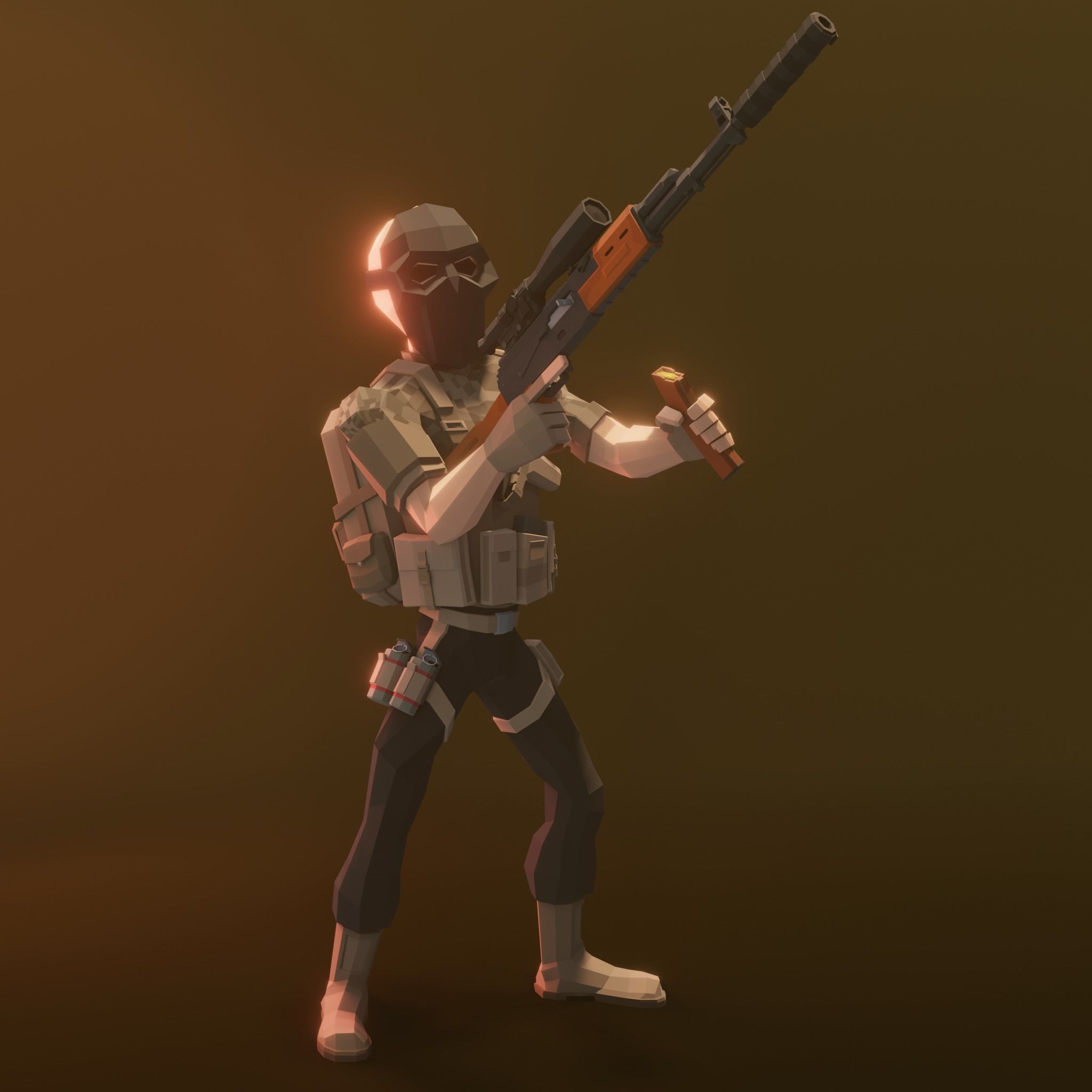 Low Poly Army Pack Low-poly 3D model_28