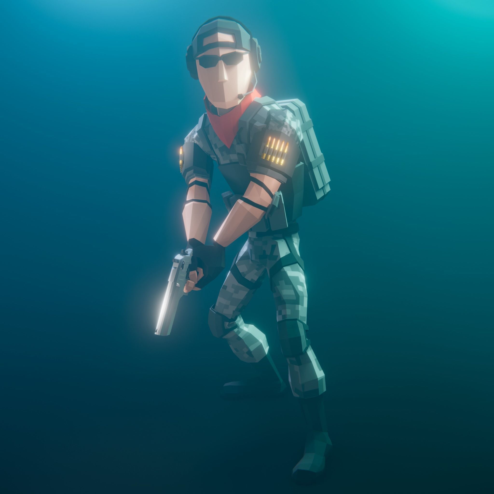 Low Poly Army Pack Low-poly 3D model_23